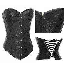 Corselet sexy feminino brocado, corselet slim preto, branco, gótico, roupa de lingerie steampunk, corselet 2024 - compre barato