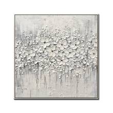 A Sea Of White Flowers Oil Painting Abstract 100% Handpainted  Modern High Quality On Canvas Wall Art Home Decoration Beautiful 2024 - buy cheap