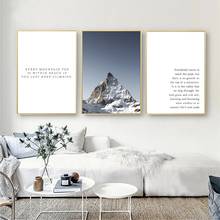 Lienzo de paisaje de montaña de Suiza, póster con cita inspiradora, Matterhorn, arte de pared, pintura, impresión, imágenes decorativas 2024 - compra barato