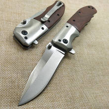 Cuchillo de hoja plegable 7Cr14Mov + mango de acero de palisandro, cuchillos de bolsillo de supervivencia, cuchillo para acampar al aire libre, herramientas EDC de caza 2024 - compra barato