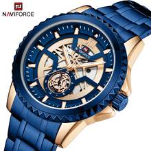 Naviforce luxo masculino relógios causal display data automática relógio de pulso de quartzo banda de aço inoxidável reloj 2024 - compre barato