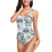 2021 Dinosaur Sexy Cross Back Swimwear Women Swimsuit Vintage Bathing Suits Beach Wear Swim Print Monokini 2024 - buy cheap