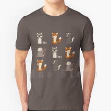 Fox , Raccoon , Opossum & Skunk Woodland Friends #3 T Shirt Diy Big Size 100% Cotton Fox Possum Trash Raccoon Trash Panda Coon 2024 - buy cheap