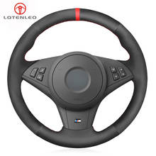 LQTENLEO Black Suede DIY Car Steering Wheel Cover for BMW E60 E61 Touring 530d 545i 550i E63 Coupe E64 630i 645Ci 650i 2003-2010 2024 - buy cheap