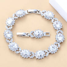 Women Wedding Costume  Silver Color Link Bracelet Natural Austria Crystal Stone Jewelry Adjustable Length 21CM 2024 - buy cheap
