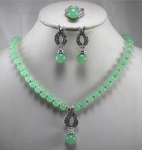 Conjunto de joias com pedras preciosas de jade, conjunto feminino com 7/8/9, frete grátis 2024 - compre barato