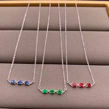 CoLife ювелирное изделие модное ожерелье с драгоценными камнями для повседневной носки 3 шт. натуральный рубиновый Изумрудный сапфир ожерелье подарок для жены 2024 - купить недорого