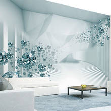 Papel de parede mural 3d personalizado, arte abstrata com diamante espaço para sala de estar, quarto, decoração para casa, pintura de parede 3d 2024 - compre barato