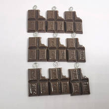10 pçs kawaii chocolate resina encantos flatback simulado comida pingente diy jóias fazendo brincos acessórios decoração do telefone p133 2024 - compre barato