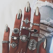 vintage Ring gothic accessories decor black Jewel crystal Rings set witch Knuckles Jewelry Women's Gifts on fingers 10pcs/sets 2024 - buy cheap