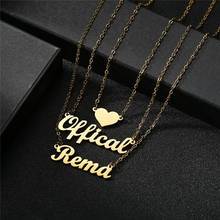 Custom Name Necklace Heart  Necklace Stainless Steel Multi-layer Chain 1-3 Names Necklace Statement Pendant for Girls Femme Gift 2024 - buy cheap