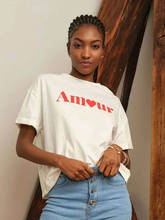 Amour Love Heart Graphic Tee Summer Fashion Ulzzang Tumblr Kawaii Cute Casual Funny Women T-Shirt Street Style Girl Tops 2024 - buy cheap