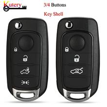 Kutery Remote Folding Car Key Shell For Fiat 500X Egea Tipo 2016 2017 2018 3/4 Buttons Key Case Fob Cover 2024 - buy cheap