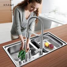ASRAS-8143 Thickened Stainless 304 Steel Kitchen Sink Set Integrated Stamping and Forming Multifunctional Wash Basin Double Sink 2024 - buy cheap