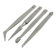 4pc/Set Tweezers DIY Crafts Modelling Soldering Trade Work Tool Stainless Steel Hand Repair Tools Pack Tweezers 2024 - buy cheap