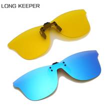 LongKeeper Men Polarized Clip On Sunglasses Anti-glare Night Vision Car Driver Sun Glasses UV400 Driving Eyewear For Male 2024 - buy cheap