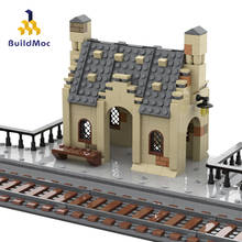 Buildmoc filme magia escola cidade estação de trem modelo construção bloco da cidade casa tijolo coleção brinquedo das crianças presente 2024 - compre barato