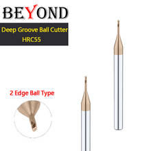 BEYOND Deep Groove Ball Cutter HRC55 Micro Diameter Tungsten Steel End Milling CNC Milling Machine Round Carbide 2 Edge 2024 - buy cheap