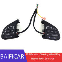 Módulo chave de volante multifuncional, controle de áudio, bluetooth, com chicote para roewe rx5 10157519 mg6 2024 - compre barato