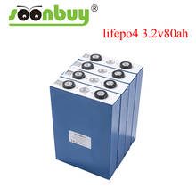 NEW 3.2V 80Ah lifepo4 battery 80000mAh high capacity 12V 24V EV RV battery pack diy solar electric car motor EU US TAX FREE 2024 - buy cheap
