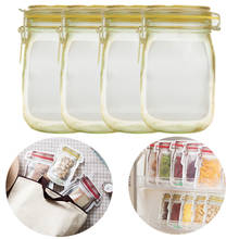 4pcs Reusable Food Storage Bag Kitchen Mason Jar&Bottles Bags Snack Nuts Candy Cookies Bag Fruit Meat Sealing Ziplock Bags 2024 - buy cheap