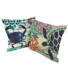 Decorative Pillows For Home Sofa Car Seat Turtles Slippers Starfish Shellfish Octopus Hippocampus Crab Conch Cushion Cover Brand 2024 - buy cheap