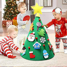 DIY фетровая Рождественская елка для малышей 2019 новогодняя Детская Подарочная игрушка искусственное дерево Рождественское украшение для дома подвесное украшение 3D ручные игрушки 2024 - купить недорого