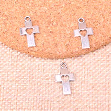 130pcs cross heart Charms Zinc alloy Pendant For necklace,earring bracelet jewelry DIY handmade 18*10mm 2024 - buy cheap