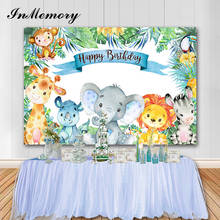 InMemory Safari Birthday Party Decorations Jungle Photography Background Baby Shower Photo Backdrop Animal Cake Table Photoshoot 2024 - buy cheap