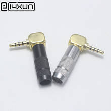 EClyxun 1/4pcs 2.5mm 4 Pole TRRS Male Plug Jack Gold Plated 90 Degree Angle Audio Connector Silver Black New Arrival Connector 2024 - buy cheap