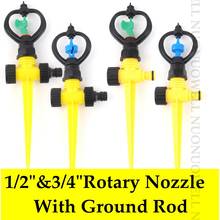 Watering Sprinkler Kits 1/2"&3/4" Female Thread Rotary Nozzle With Ground Rod Spike Water Sprinklers Greenhouse Irrigation Spray 2024 - buy cheap