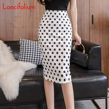 Polka Dot Pencil Skirt Women Summer High Waist Sexy Bodycon Skirt Ladies korean Knee Length Office Black Long Midi Skort Femme 2024 - buy cheap