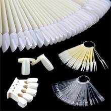 Color Card False Nail Tips Fan Transparent White/Black/Nature/Transparent Fake Nail Tips Nail Art Practice Display Design Tools 2024 - buy cheap