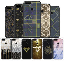 Black And Gold Diamond black Silicone Phone Case For Huawei honor 30 20 Pro 8 8X 9 10 20 Lite Mate 10 20 30 Lite Pro cover 2024 - buy cheap