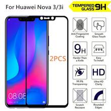 Vidro temperado 2 em 1 para huawei nova 3, proteção de tela à prova de explosão, em vidro para nova 3i 2024 - compre barato