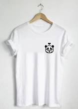 Camiseta con bolsillo de Panda, divertida camiseta informal de manga corta para amantes del corazón, camiseta con estilo de oso silvestre, Tops Vintage, trajes de arte Grunge 2024 - compra barato