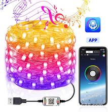 2M 5M 10M 15M 20M led christmas Garlands decoration USB string light Fairy bluetooth phone APP copper wire  for Home Room Tree 2024 - buy cheap