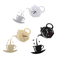 Creative DIY Acrylic Coffee Cup Teapot 3D Wall Clock Decorative Kitchen Wall Clocks Living Room Dining Room Home Decor Clock 2024 - buy cheap