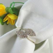 Crystal Diamond Leaf Shape Napkin Ring Clover Napkin Holder Wedding Decoration Banquet Party Table Decoration Napkin Buckle 2024 - buy cheap