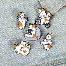 Cute Cartoon Animal Fitness Sport Puppy Brooch Bag Clothes Backpack Lapel Enamel Pin Badges Dog Jewelry Gifts For Friends Women 2024 - buy cheap