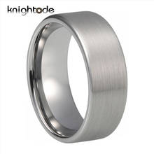 Классические Серебристые обручальные кольца 8 мм из карбида вольфрама для мужчин и женщин, модные обручальные кольца, плоские матовые удобные обручальные кольца 2024 - купить недорого