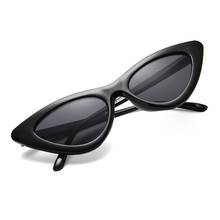 Солнечные очки в стиле ретро UV400 женские, винтажные треугольные солнцезащитные аксессуары в форме кошек 2024 - купить недорого