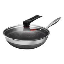 Cooking Wok Pan Stainless steel Non-stick wok household uncoated Wok Induction cooker Cooking Pot Pan 2024 - buy cheap