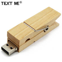 TEXT ME-pendrive usb 2,0 de madera de arce, pendrive estilo clip, 4GB, 8GB, 16GB, 32GB y 64GB, disco u de regalo 2024 - compra barato