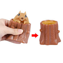 Fun Squirrel Cup Squeeze Toy Decompression Tree Pen Holder Safe And Non-toxic Soft Rubber Toys That Reduce Stress 2024 - buy cheap