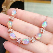 Natural Opal Bracelet 925 Silver Ladies Bracelet Graceful Luxury Fashion Elegant Design Temperament Bracelet 2024 - buy cheap