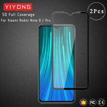 Yiyong 9d cola completa vidro capa para xiaomi redmi note 8t 8 pro 2021 protetor de tela de vidro temperado para xiaomi nota 7 8 8t vidro 2024 - compre barato