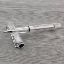 Подарочный прозрачный пластик гладкий с серебряной отделкой Ручка-роллер 2024 - купить недорого