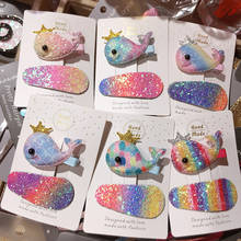 2020 Spring And Summer Models Glitter BB Clip Rainbow Gradient Small Fish Hair Clip Two Sets Of Hair Accessories 2024 - buy cheap