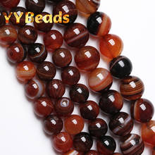 Natural Red Black Dream Stripes Agates Beads Round Loose Spacer Charm Beads For Jewelry Making Women Bracelets Ear Studs 4-12mm 2024 - buy cheap
